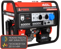Портативный бензиновый генератор A-iPower A6000EAX