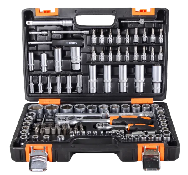 Набор инструментов, 1/2", 1/4", CrV, в кейсе 108 предметов Вихрь