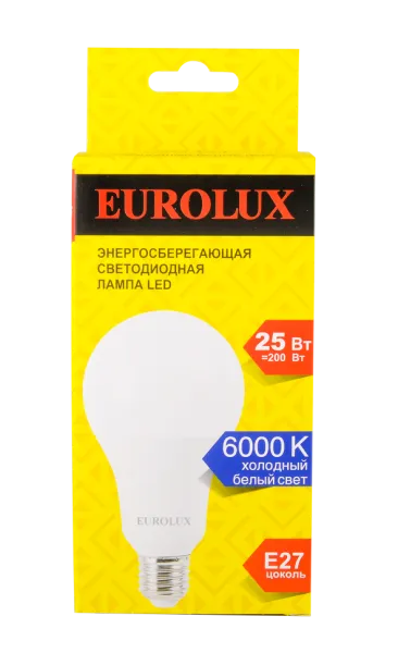 Лампа светодиодная Eurolux LL-E-A80-25W-230-6K-E27