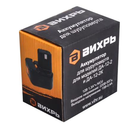 Аккумулятор для шуруповертов ВИХРЬ ДА-12-1, ДА-12-1к, ДА-12-2, ДА-12-2к (АКБ12Н3 КР)