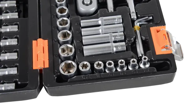Набор инструментов, 1/4", CrV, пластиковый кейс 57 предметов Вихрь
