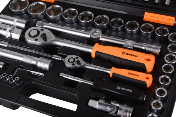 Набор инструментов АВТО, 1/2" , 1/4" , CrV, в кейсе 94 предм Вихрь