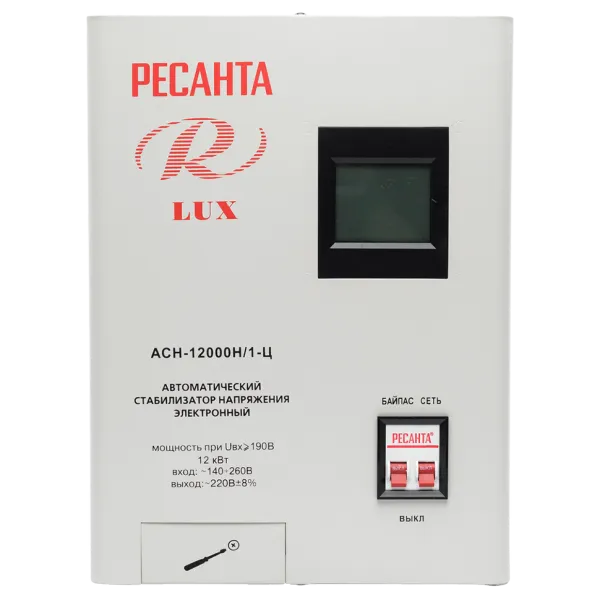 Стабилизатор напряжения серии LUX РЕСАНТА АСН-12000Н/1-Ц