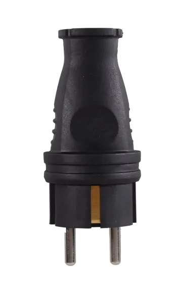 Вилка прямая с/з, каучук IP44 16А 250В Вихрь