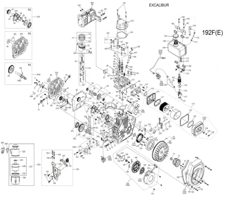 Двигатель дизельный 192FA (B-тип, вал конус) - T1