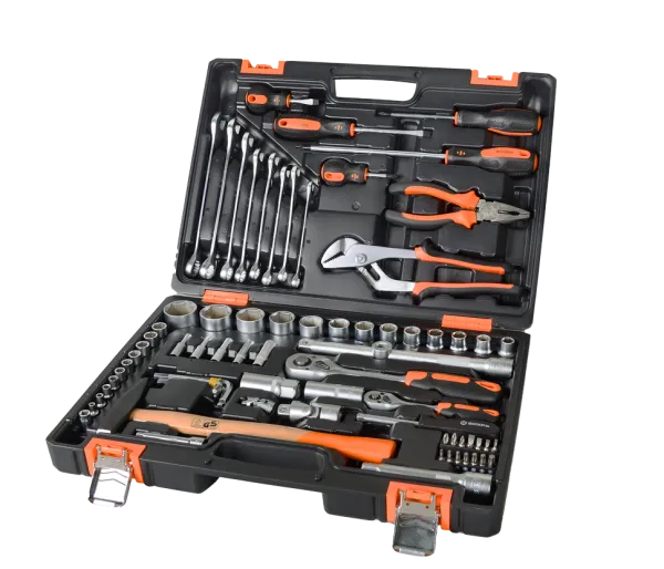Набор инструментов, 1/2", 1/4", CrV, пластиковый кейс 76 предмета Вихрь