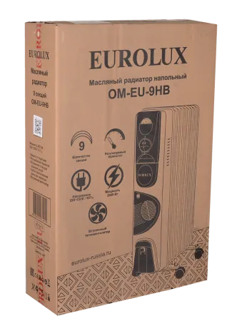 Масляный радиатор Eurolux ОМ-EU-9НВ с вентилятором