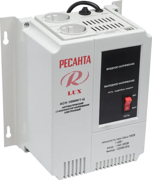Стабилизатор напряжения серии LUX РЕСАНТА АСН-1000Н/1-Ц