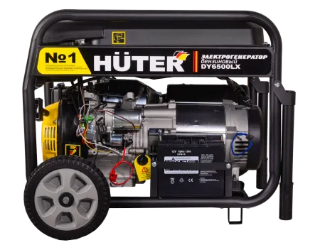 Портативный бензогенератор Huter DY6500LX с колесами