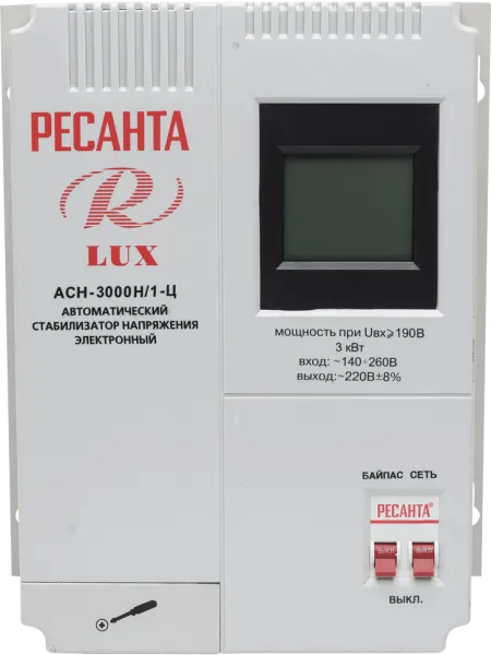 Стабилизатор напряжения серии LUX РЕСАНТА АСН-3000Н/1-Ц