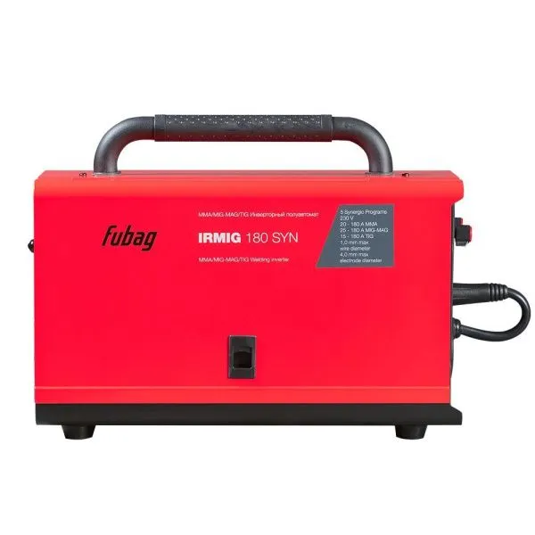FUBAG Сварочный полуавтомат IRMIG 180 SYN (с горелкой 250А в комплекте) (8641809) + Маска сварщика Хамелеон IR 9-13N S (38072) + Сварочные краги на подкладке красные FWGN 10R (641180)