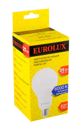 Лампа светодиодная Eurolux LL-E-A80-25W-230-6K-E27