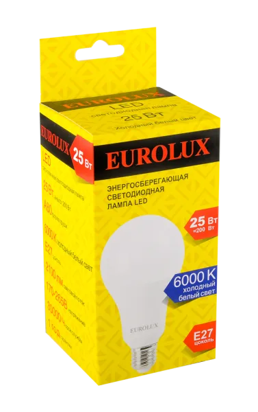 Лампа светодиодная Eurolux LL-E-A80-25W-230-6K-E27