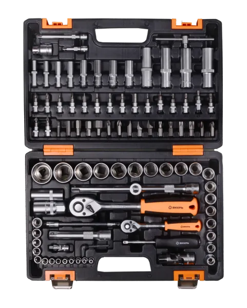 Набор инструментов АВТО, 1/2" , 1/4" , CrV, в кейсе 94 предм Вихрь